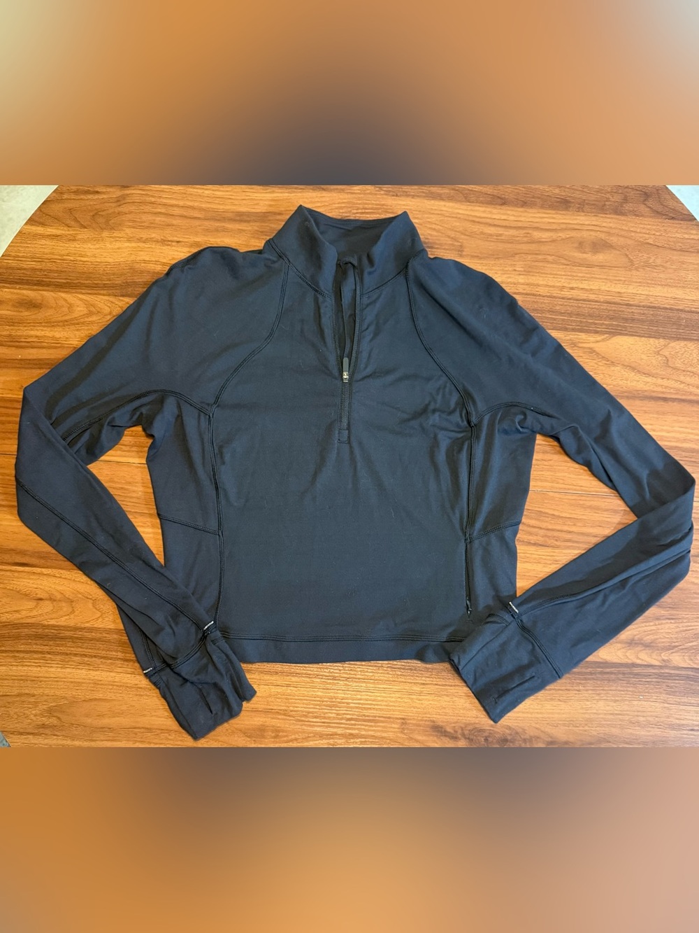 Lululemon Top Womens Size 10 Its Rulu Run Cropped Half-Zip Black Athletic